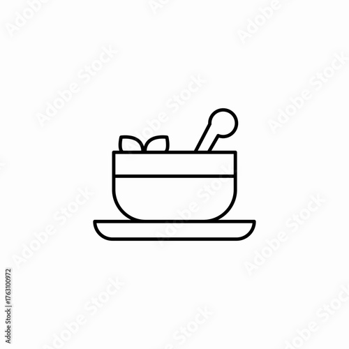 bowl mortar pestle icon sign vector