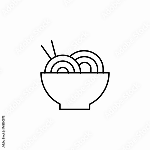 bowl of noodles icon sign vector