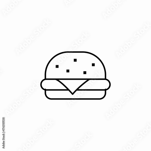 cheeseburger with seeds icon sign vector