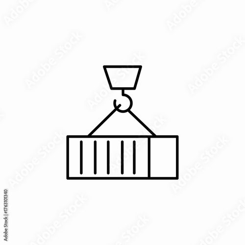 container crane hook icon sign vector