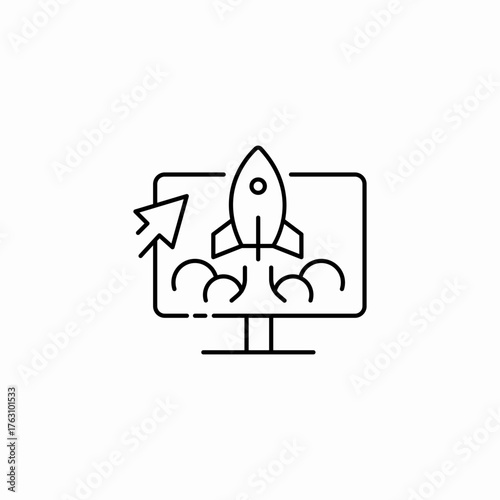 digital product launch icon sign vector