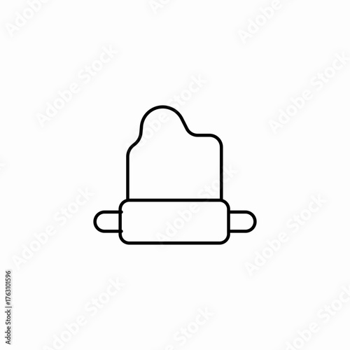 dough rolling pin icon sign vector