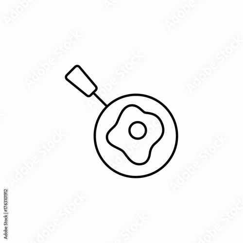 frying pan egg icon sign vector