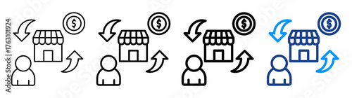 Direct Marketing Icon Different Style Outline Collection Set