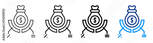 Financial Ratio Icon Different Style Outline Collection Set