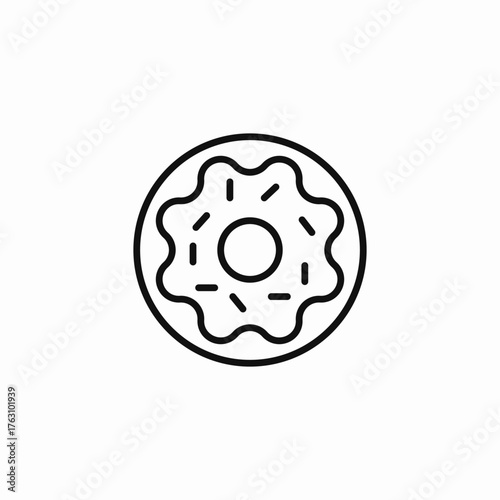 glazed sweet doughnut icon sign vector