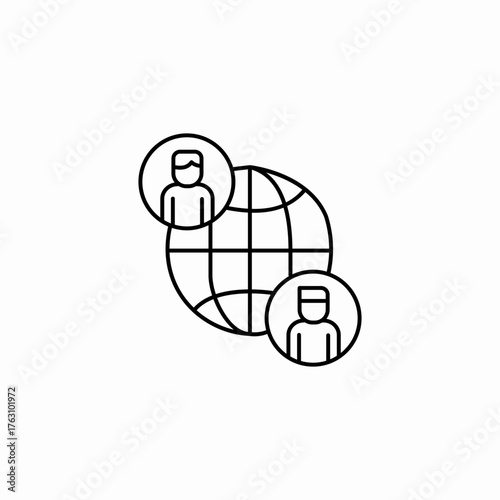 global communication people icon sign vector