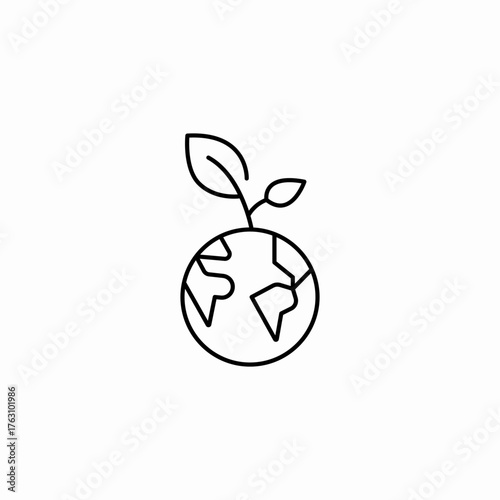 global sprout growth icon sign vector