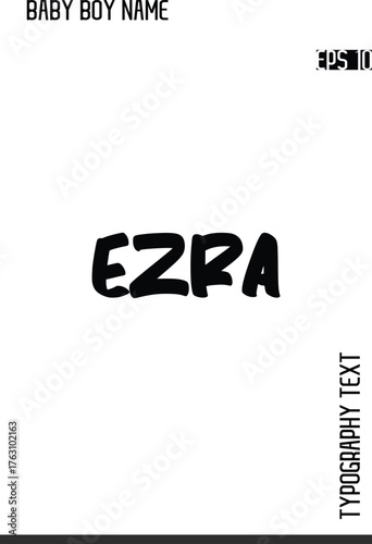 Canvastavla Ezra   -Fancy and Modern Baby Boy Name Vector Stylish Bold Cursive Text Typograp