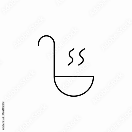 hot soup ladle icon sign vector