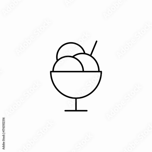 ice cream sundae icon sign vector