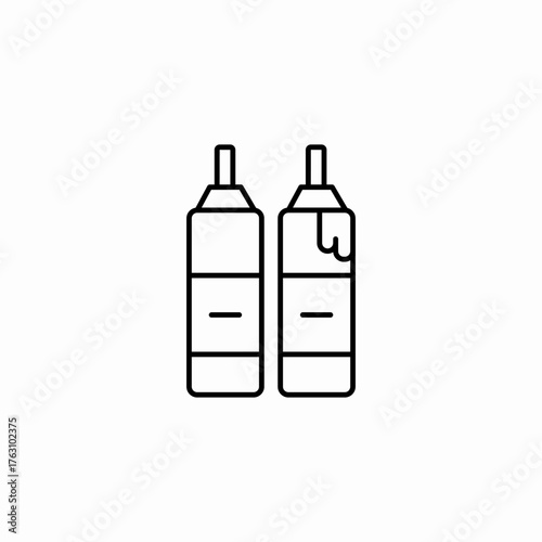 ketchup mustard bottles icon sign vector