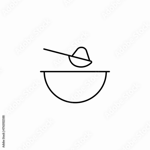 measuring flour spoon icon sign vector