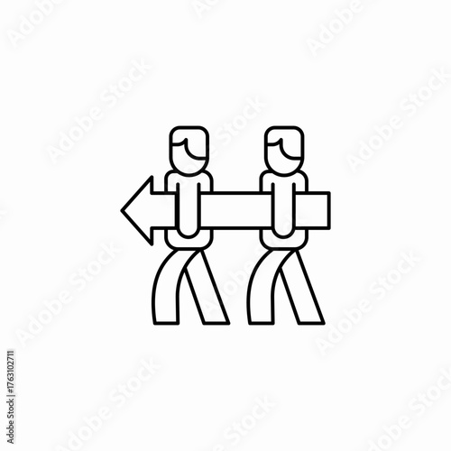 moving together direction icon sign vector