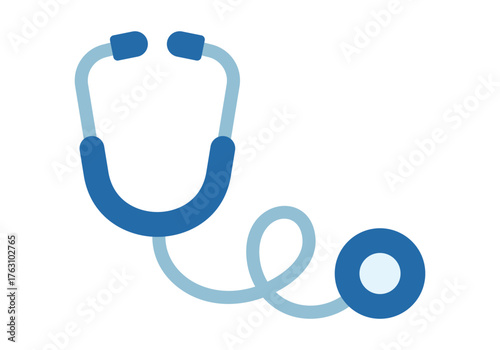 Stethoscope Flat Colored Icon for Healthcare, Hospital, and Medical Consultation Design