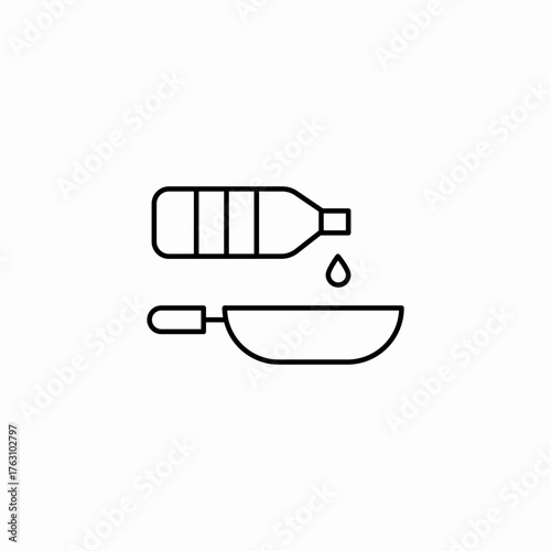 oil to pan icon sign vector