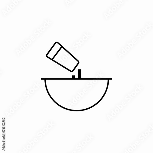pouring liquid bowl icon sign vector