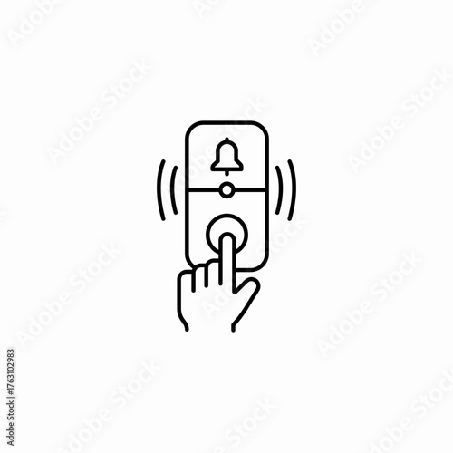pressing video doorbell icon sign vector
