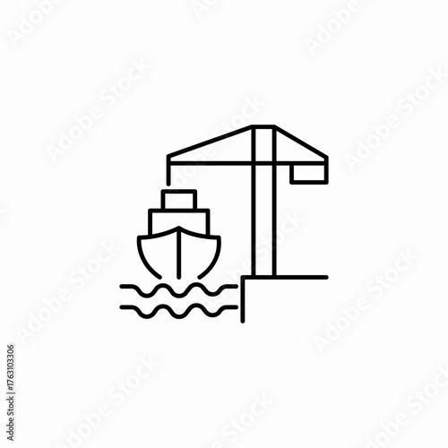 ship port loading icon sign vector