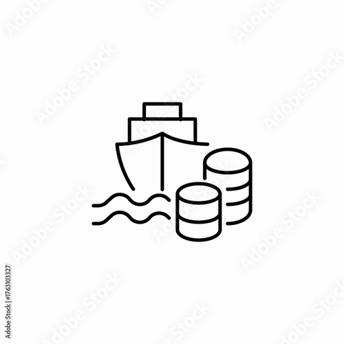 ship money freight icon sign vector