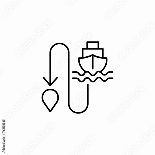 ship route destination icon sign vector