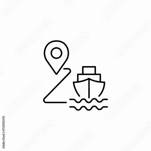 ship route tracking icon sign vector