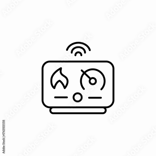 smart gas thermostat icon sign vector