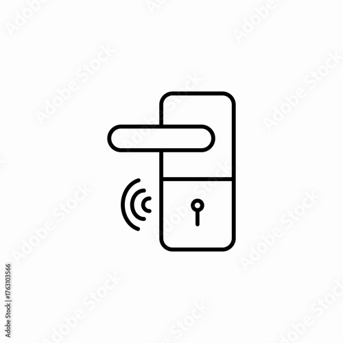 smart door lock icon sign vector