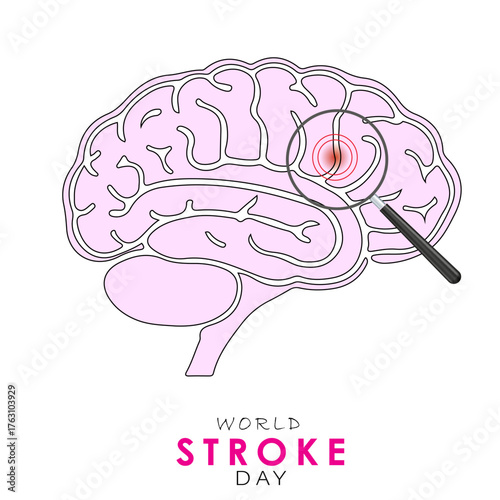 Vector art of world stroke day concept with a brain illustration