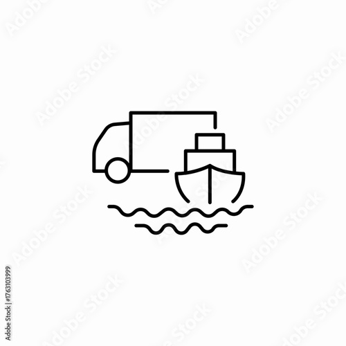 truck ship transport icon sign vector
