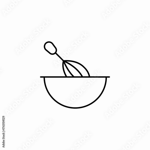 whisk in bowl icon sign vector