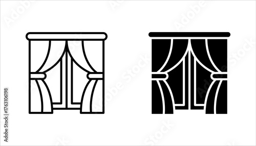 curtain icon set. decoration sign for mobile concept and web design. vector illustration on white background