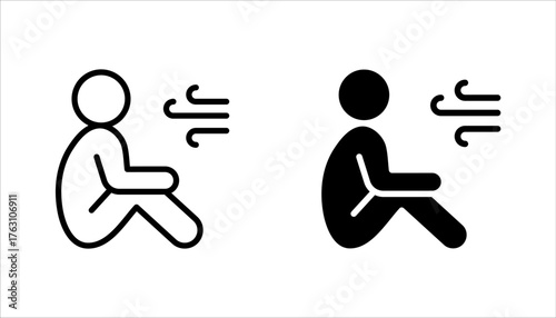 Simple icon set of car air conditioning, Car AC control line icon. Climate control functions symbol. vector illustration on white background