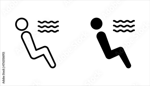 Simple icon set of car air conditioning, Car AC control line icon. Climate control functions symbol. vector illustration on white background