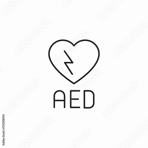 automated external defibrillator icon sign vector
