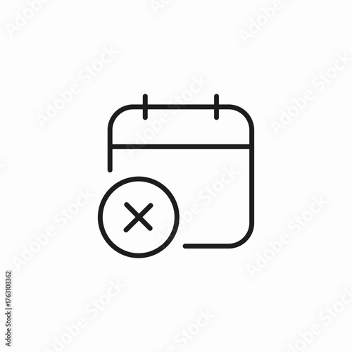 calendar event canceled icon sign vector