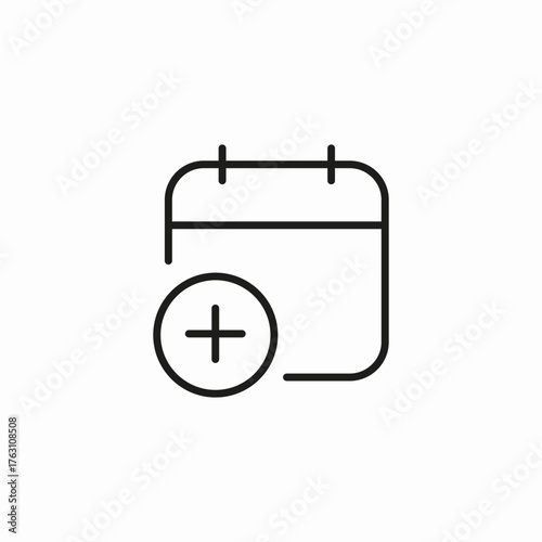 calendar with plus icon sign vector