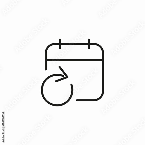 calendar with refresh icon sign vector