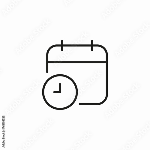 calendar with time icon sign vector