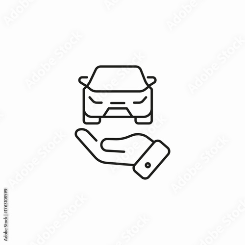 car in hand icon sign vector