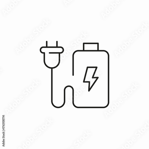 charging plug battery icon sign vector