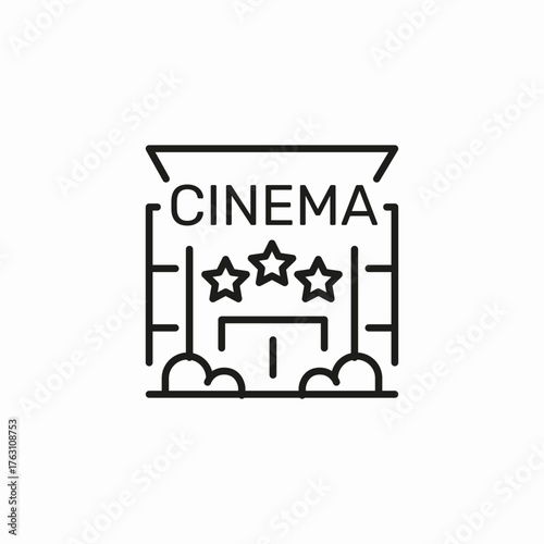 cinema theater stars icon sign vector
