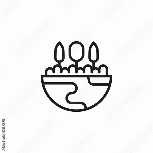 earth planting trees icon sign vector