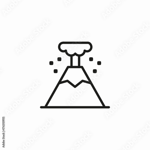 erupting smoking volcano icon sign vector