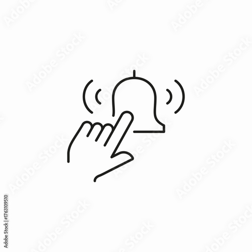 hand tapping bell icon sign vector