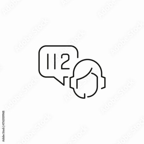 operator calls 112 icon sign vector