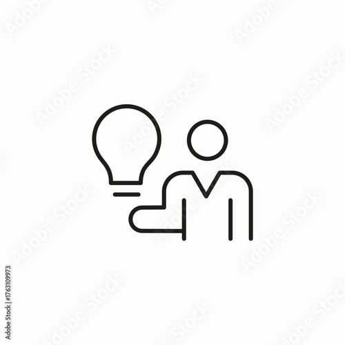 person holding idea icon sign vector