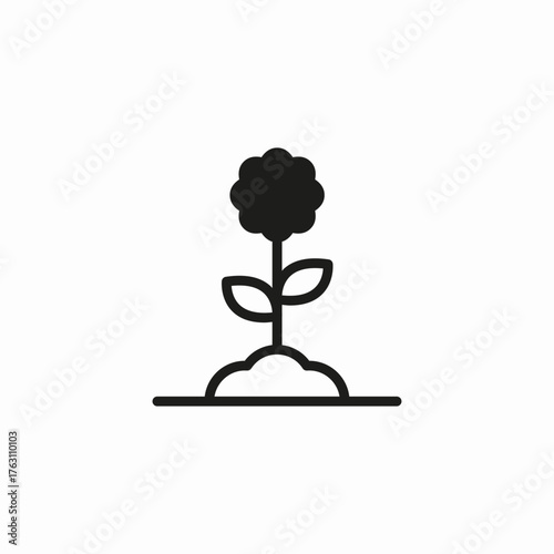 potted flower plant icon sign vector