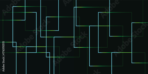 Abstract geometric design featuring overlapping lines and shapes, creating a modern digital artwork.