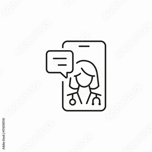 telemedicine video consult icon sign vector